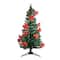 5ft. Fiber Optic Color Changing Artificial Christmas Tree with Red Poinsettias & Star